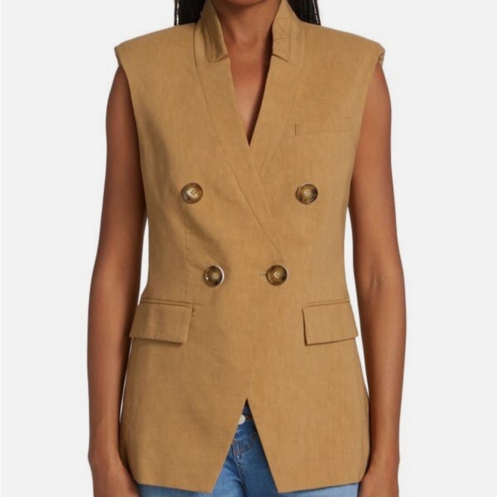 NWT Veronica  Beard  Amika Linen Blend Vest